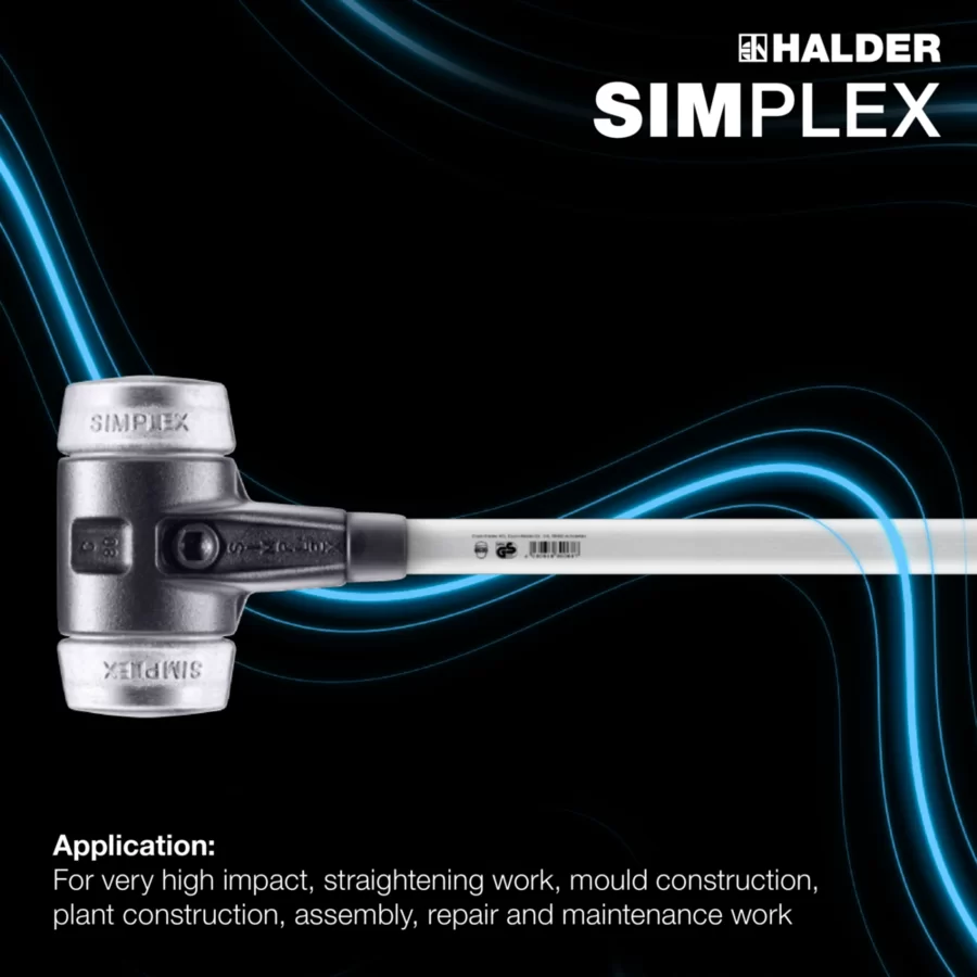 Кувалда со сменными бойками SIMPLEX, Ø 80 мм, 3709.081 HALDER