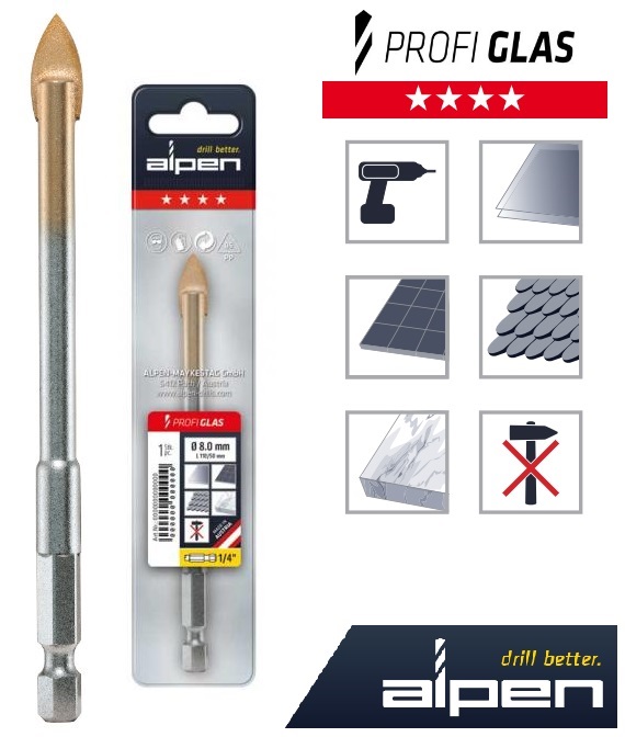Сверло по стеклу ALPEN PROFI GLAS