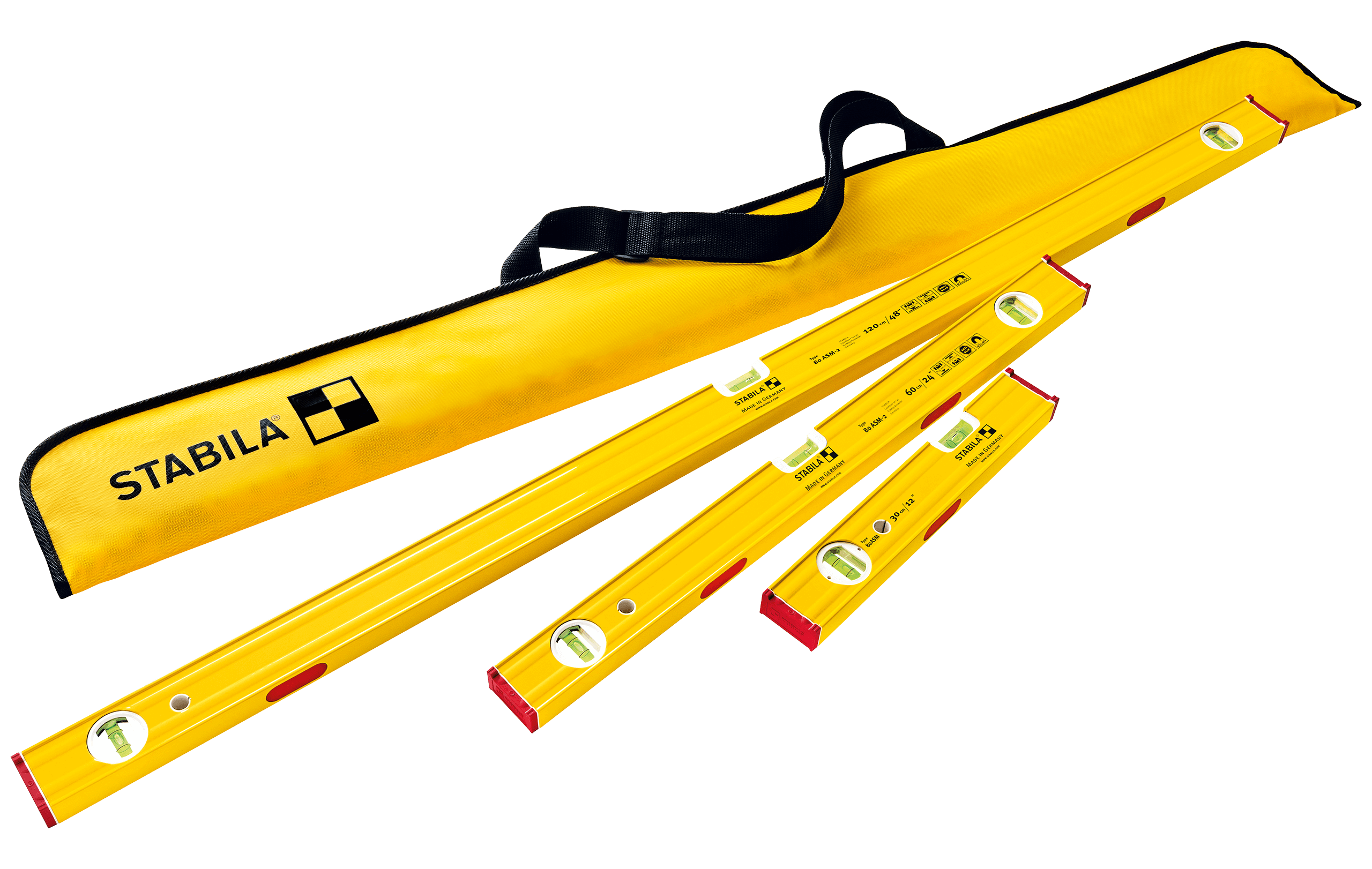 Набор магнитных уровней STABILA PRO SET 80ASM 3 пр. 30+60+120 см