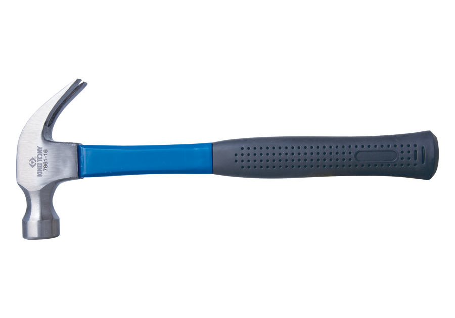 Молоток-гвоздодёр с рукояткой из стекловолокна, головка 680 г, L 380 мм, 7861-24 KING TONY