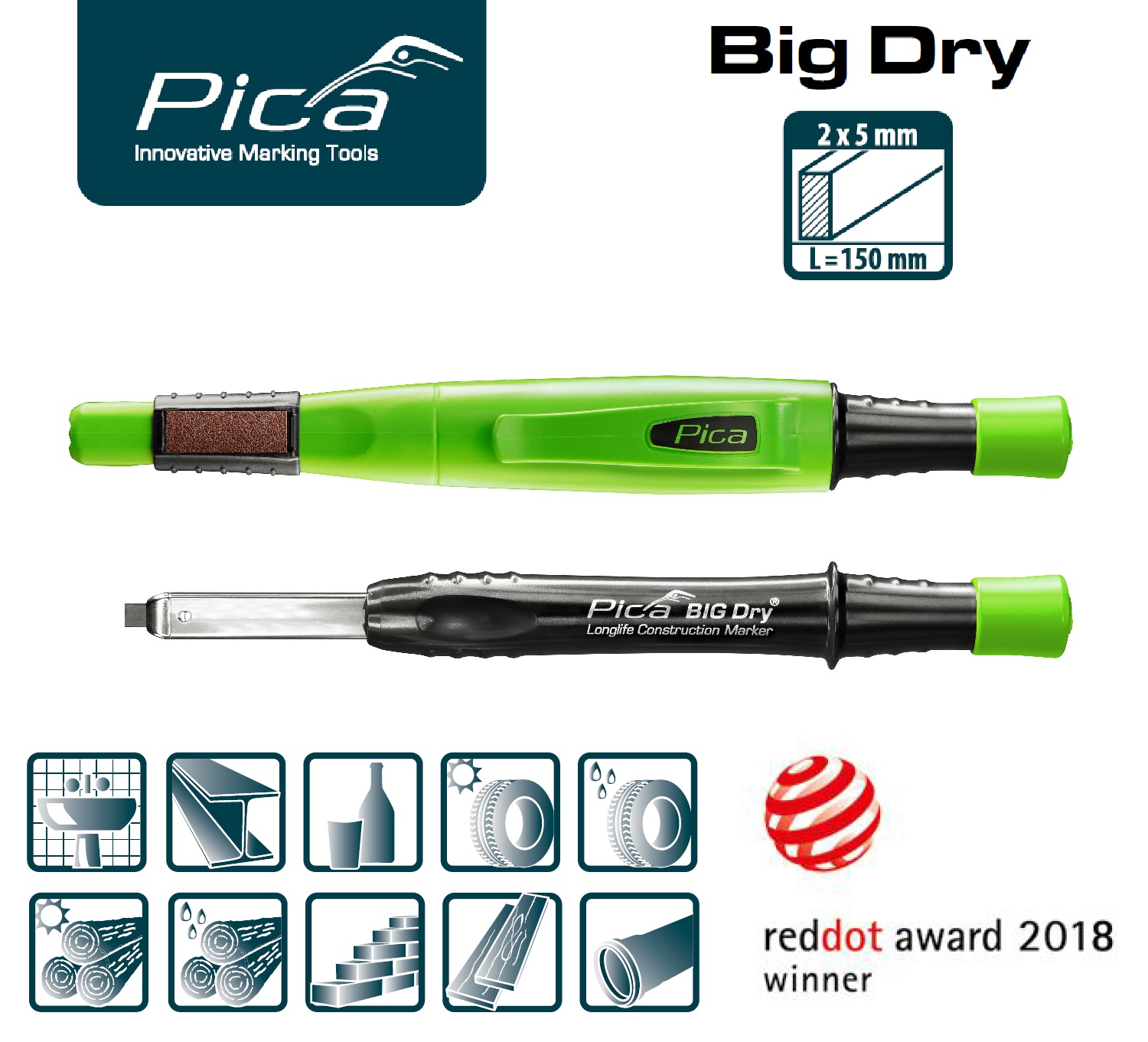 Строительный карандаш Pica Big Dry Longlife
