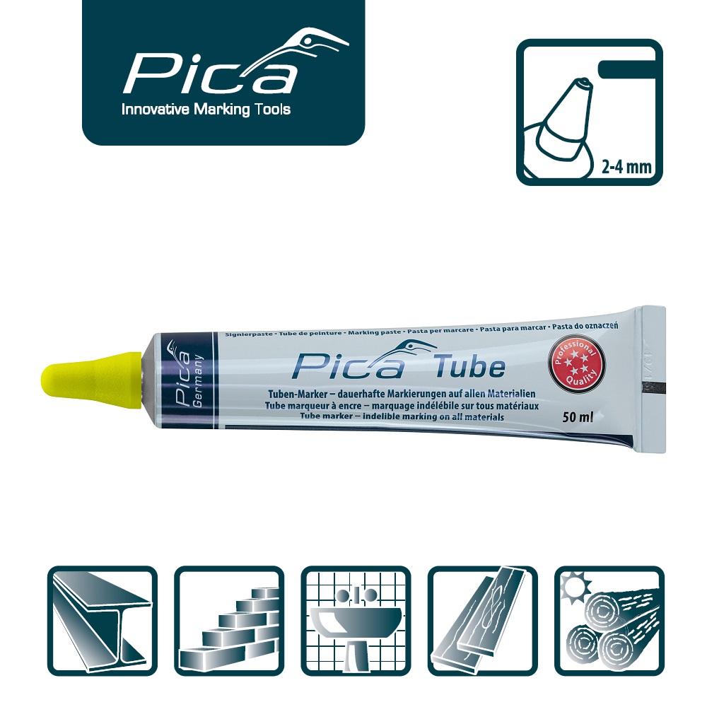 Шариковый маркер-туба желтый PICA Classic Tube Marker