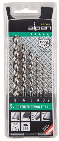 Набор сверл по металлу ALPEN HSS Cobalt Forte TM 6 6 пр.