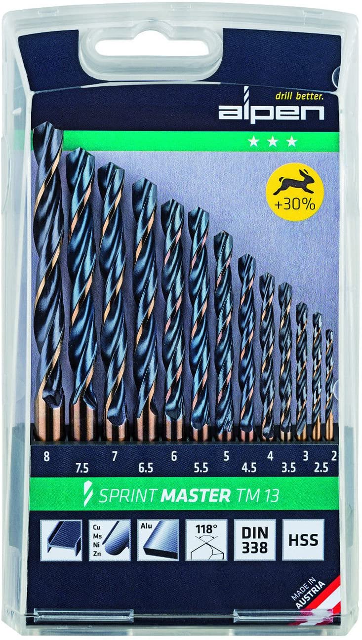 Набор сверл по металлу ALPEN Sprint Master TM 13 13 пр. Ø 2.0-8.0x0.5 мм