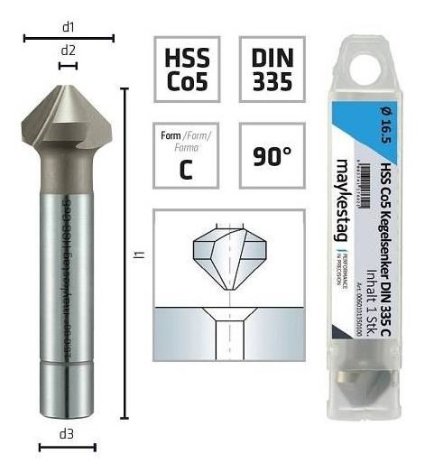 Зенковка MAYKESTAG HSS-ECo 90° DIN 335