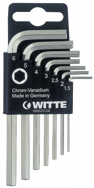 Набор угловых шестигранных ключей WITTE PRO 7 пр. 1,5-6,0 мм
