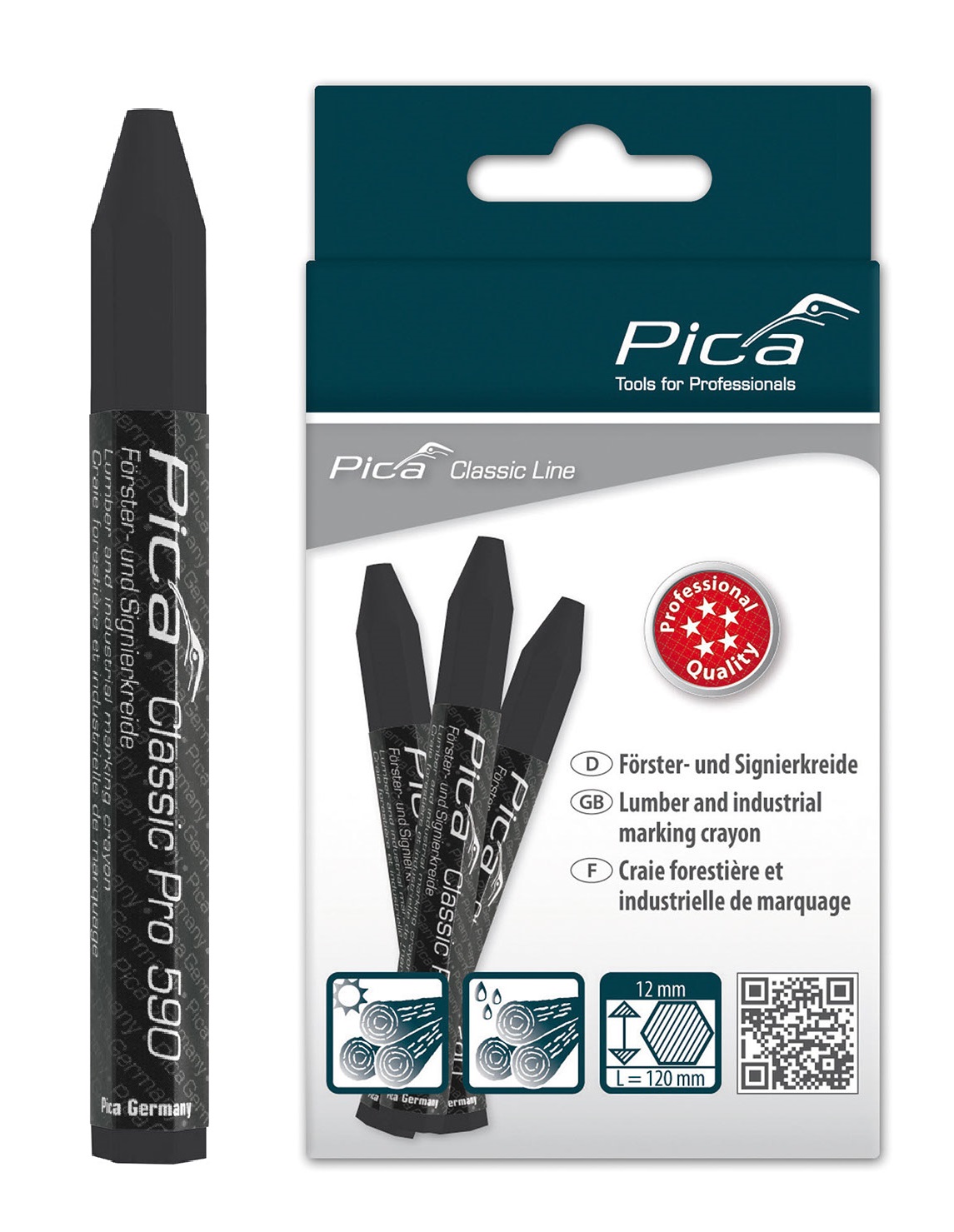 Мелки разметочные восковые PICA Classic Pro 590