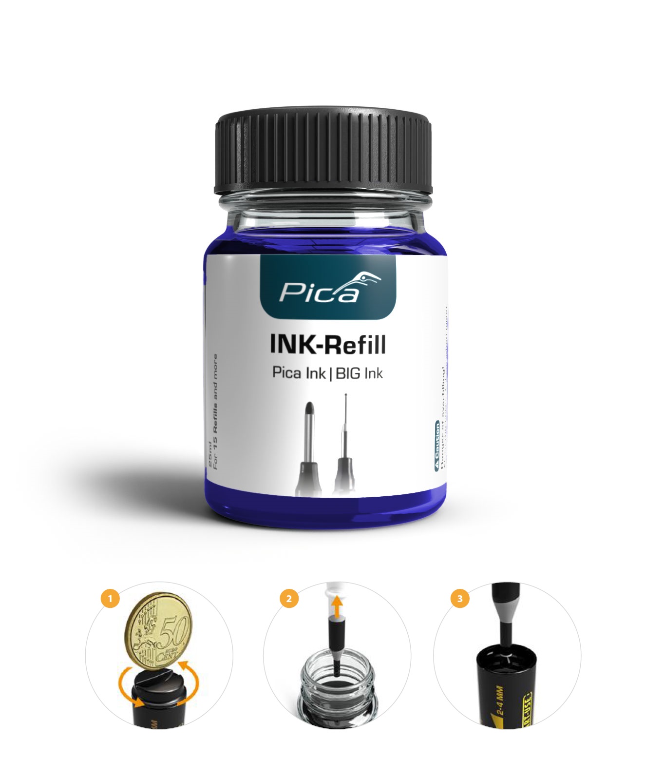 Чернила для маркеров синие PICA Ink Refill Set 55841