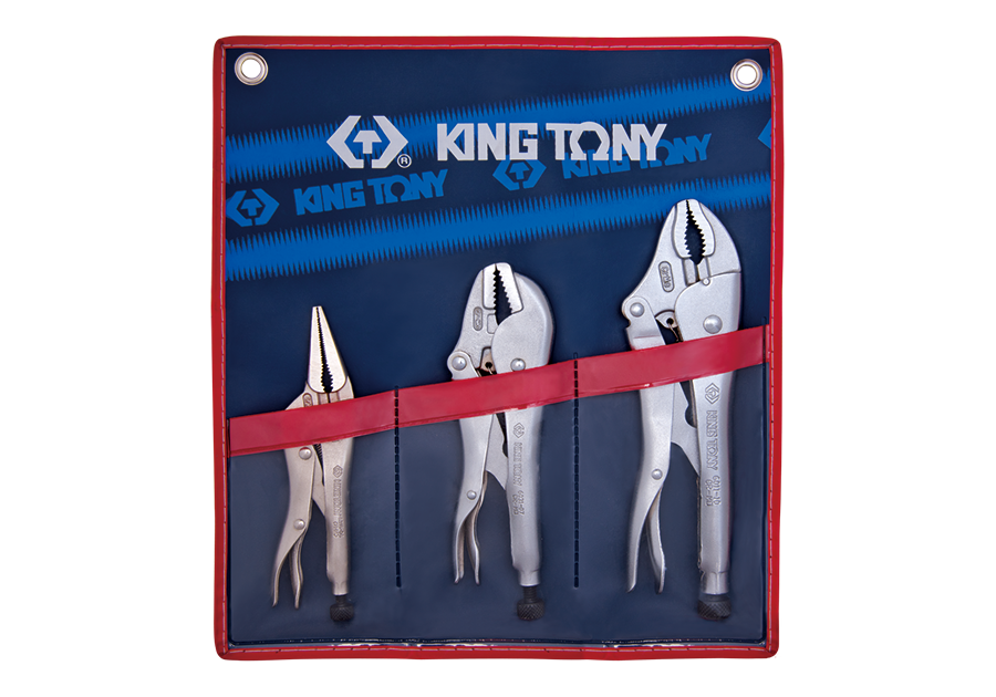 Набор зажимных клещей с фиксатором, 3 предмета, 42503PR KING TONY