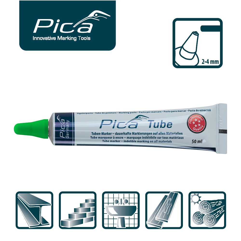 Шариковый маркер-туба зеленый PICA Classic Tube Marker