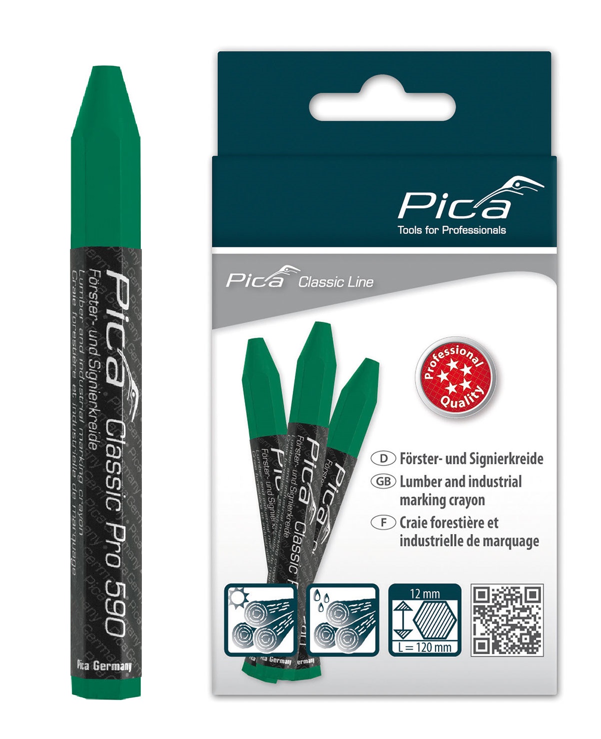 Мелок восковый зеленый PICA Classic Pro 590/36