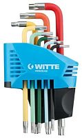 Набор угловых разноцветных ключей WITTE PRO 8 пр. TORX T9-T40